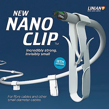 NANOCLIP, Clema rapida metalica pentru fixare cabluri, alba, 2mm, LINIAN [1]