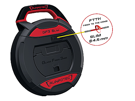 Tragere manuala - GF3 SLIM - Tragator cablu din fibra de sticla cu accesorii, Ø 3mm x 20m