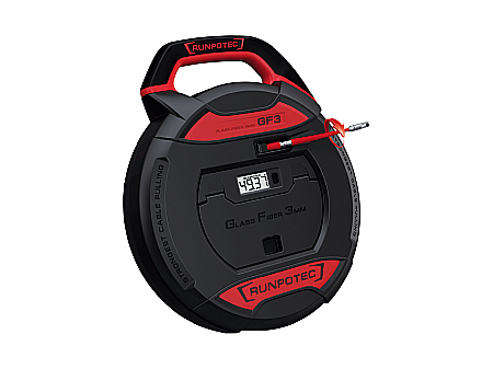 Tragere manuala - GF3 - Tragator cablu din fibra de sticla cu accesorii si contor electronic, Ø 3mm x 30m