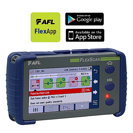 OTDR-uri - Kit Basic OTDR AFL FlexScan FS200-100 1310/1550 OTDR, VFL, OLS/OPM, BT/WiFi