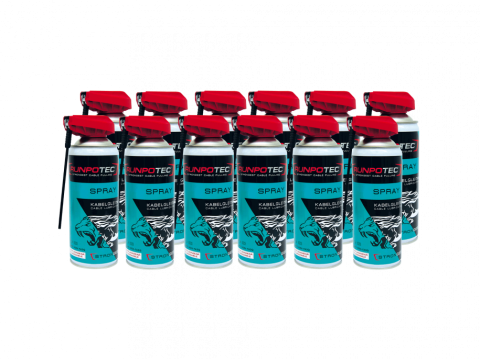 Lubrifianti cablu - Lubrifiant spray tragere cablu, 400 ml, 12 buc, RUNPOTEC
