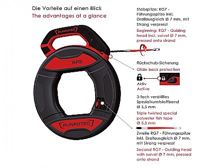 RP 5 cablu de tragere din plastic Ø 5,5mm, 20m, max 270 kg, fara contor electronic [1]