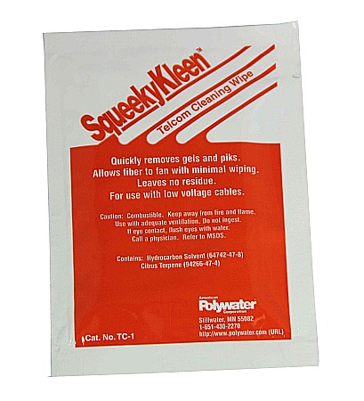 Servetele - Servetel umed curatare cabluri fibra optica Polywater TC-1