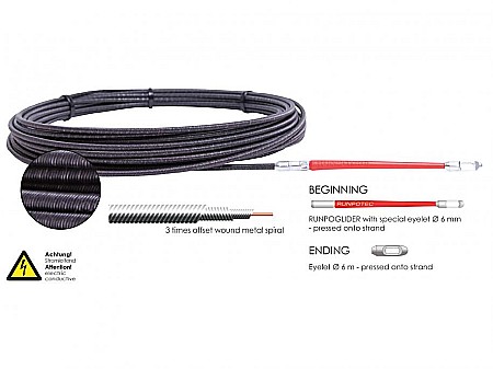 Tragator spiralat din metal Ø 4mm x 15m cu varf RUNPOGLIDER, RUNPOTEC [1]