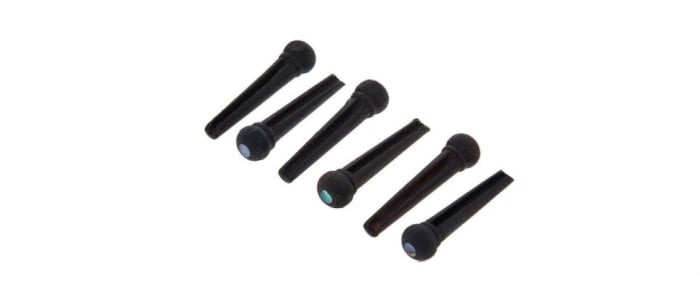 Harley Benton Bridge Pin Set Ebony Dot [1]