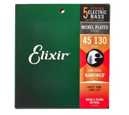 Chitare electrice, acustice, clasice si bas - Corzi Bass Elixir 14202 Nanoweb 5-String Light