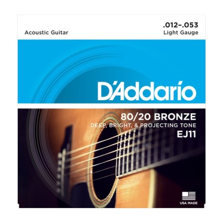 Chitare electrice, acustice, clasice si bas - Daddario EJ11 80/20 Bronze Light 12-53