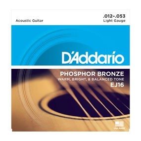 Chitare electrice, acustice, clasice si bas - Daddario EJ16 Ph. Bronze Light 12-53