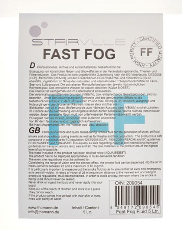 Lichid de fum Stairville Fast Fog Fluid 5l - CO2 Effect [2]