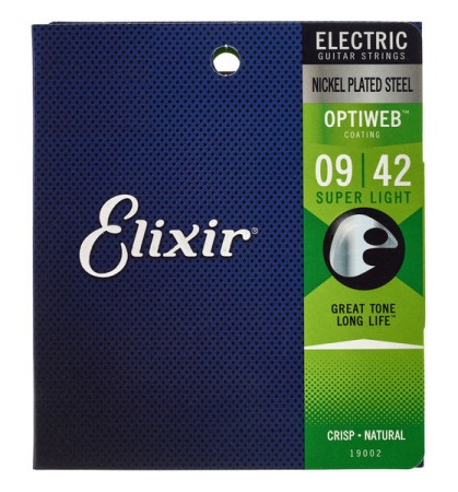 Chitare electrice, acustice, clasice si bas - Set de corzi Elixir Optiweb 19002 Super Light