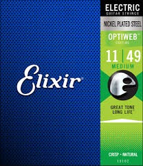 Chitare electrice, acustice, clasice si bas - Set de corzi Elixir Optiweb 19102 Medium