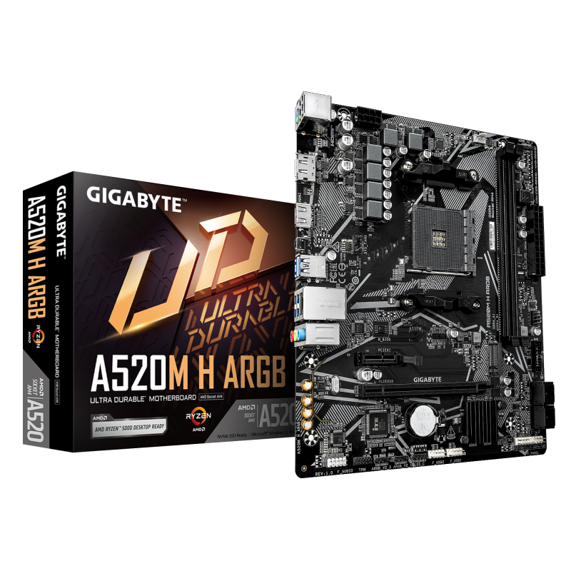 PC, Componente & Software - GIGABYTE A520M H ARGB motherboard
