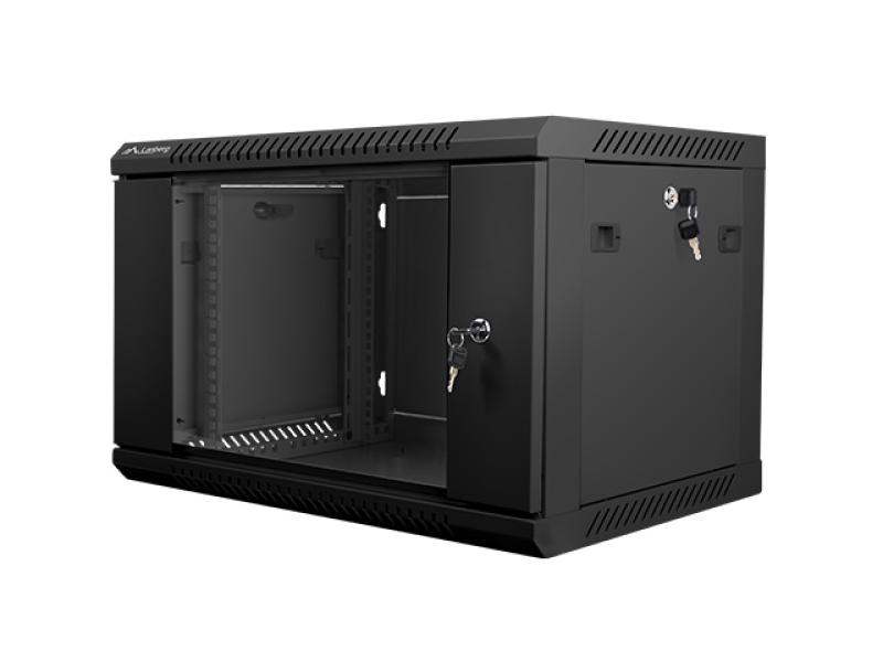 Servere - Dulap rack de perete 19", 6U negru,