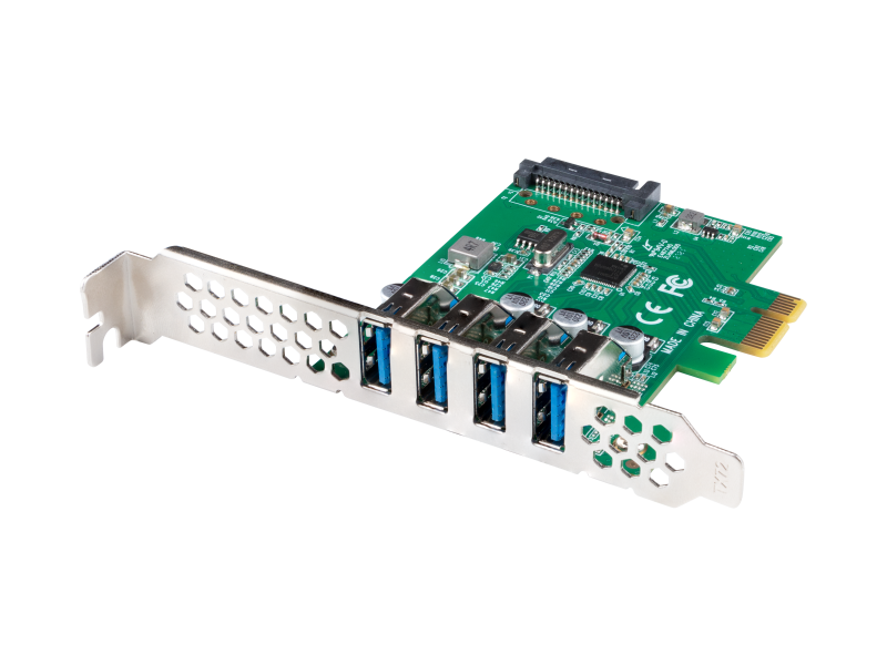 Accesorii switch-uri - Placă PCI Express x1  4x USB-A 3.1 Gen1