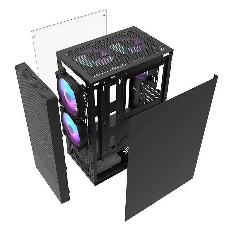 Carcasă pentru computer Darkflash A290 (negru) + 3 ventilatoare [4]