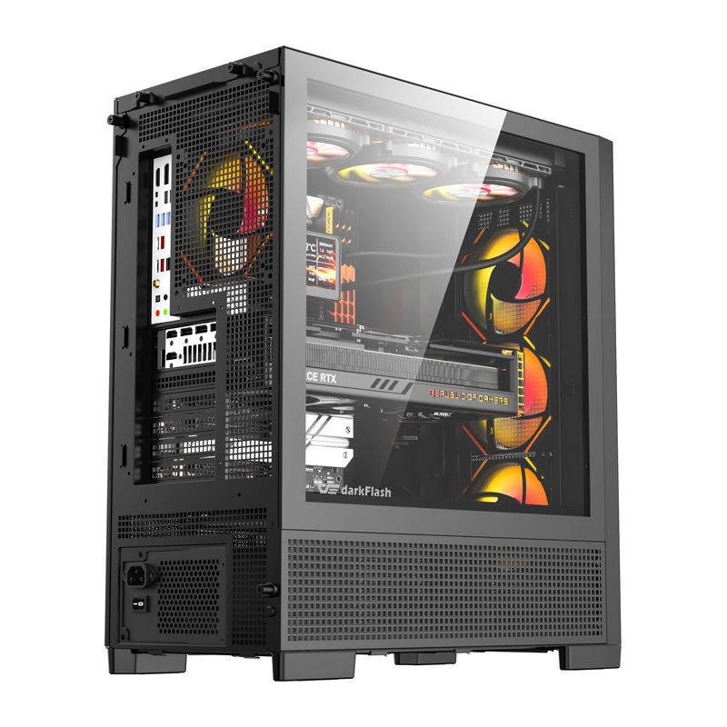 Carcasă pentru computer DarkFlash AIRNOVA (negru) + 3 ventilatoare [2]