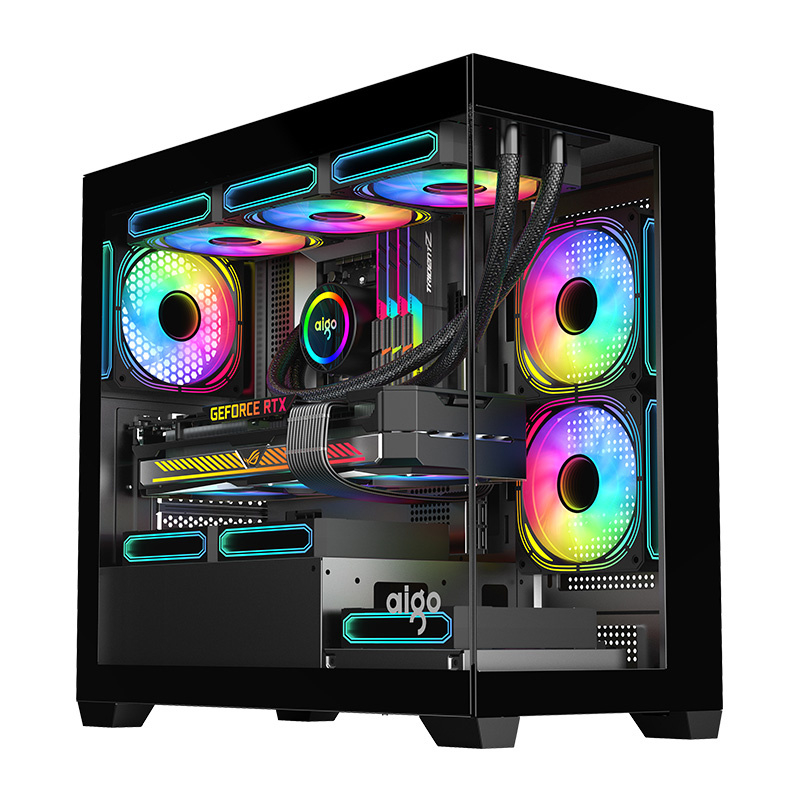 Carcasă pentru computer Darkflash C218M + 6 ventilatoare ARGB (negre) [8]
