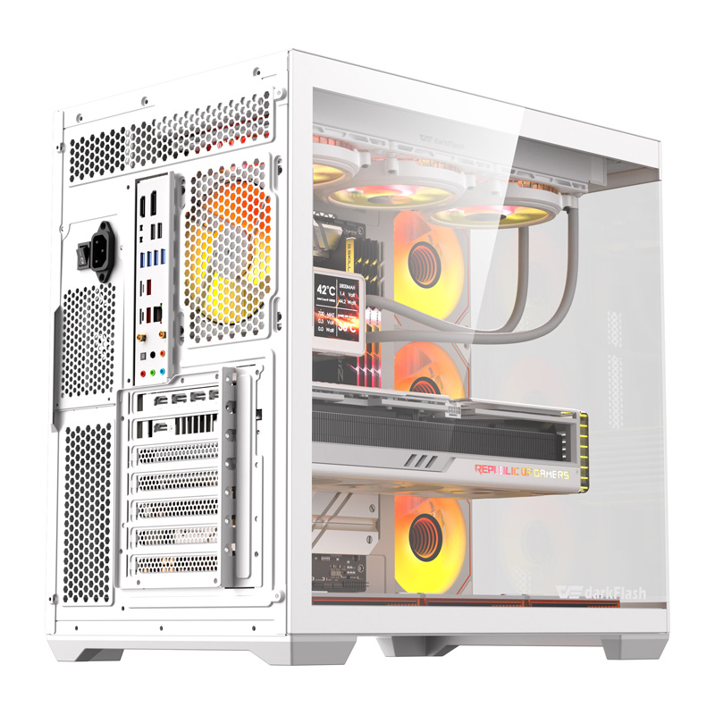 Carcasă pentru computer DarkFlash C280 (albă) + 7 ventilatoare [3]