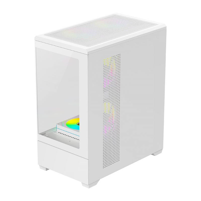Carcasă pentru computer DarkFlash C365 (albă) + 5 ventilatoare [3]