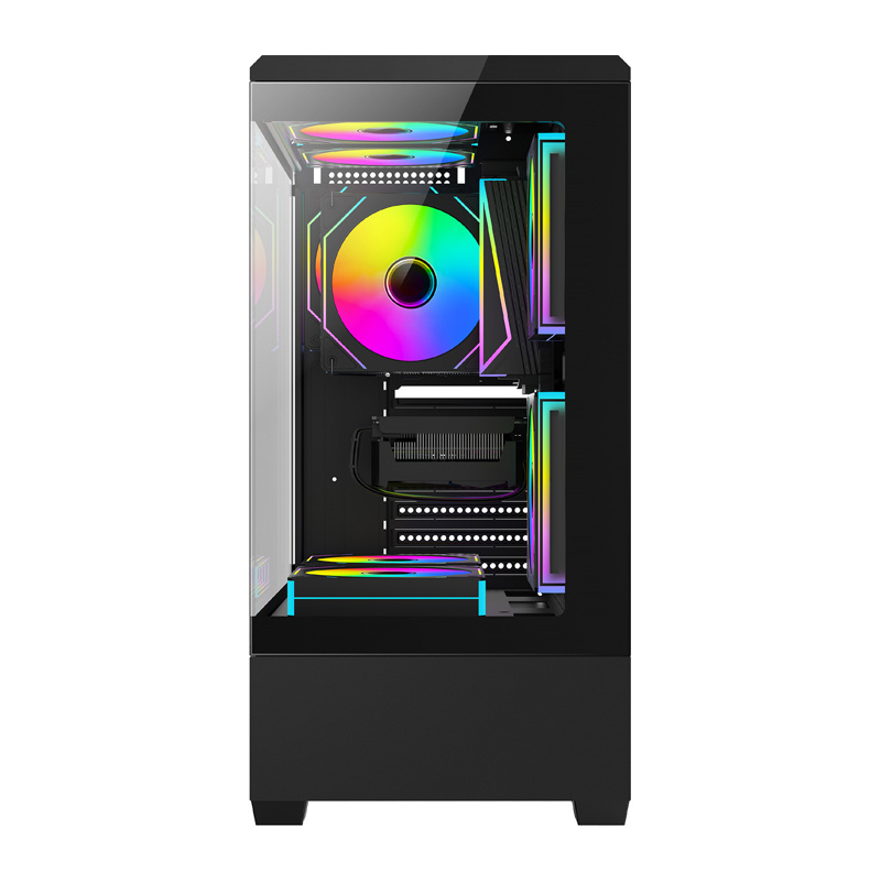 Carcasă pentru computer DarkFlash C365 (negru) + 5 ventilatoare [4]