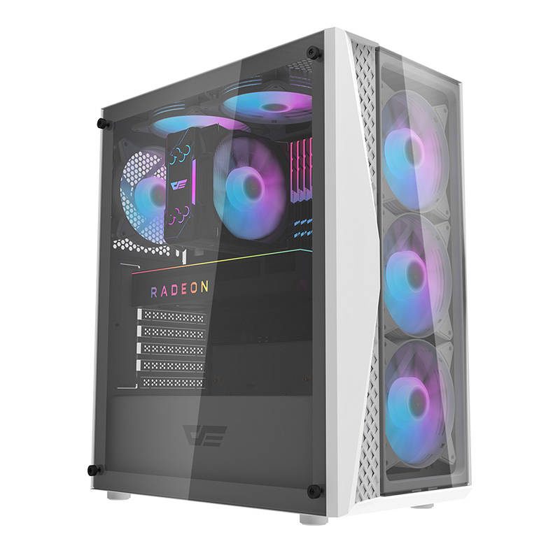 Carcasă pentru computer Darkflash DK352 Plus (alb și negru) + 4 ventilatoare ARGB [8]