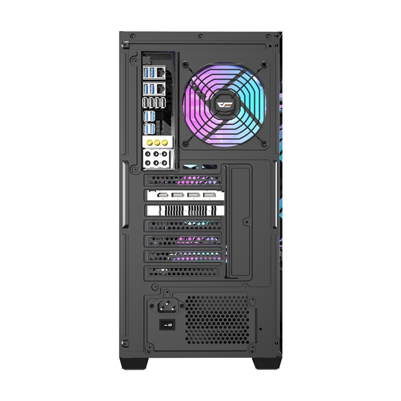 Carcasă pentru computer Darkflash DS900WD (negru) + 4 ventilatoare [8]
