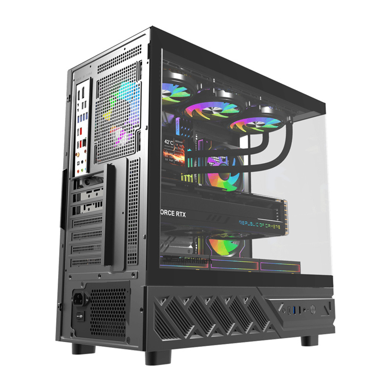 Carcasă pentru computer DarkFlash DS950V cu afișaj (negru) + 6 ventilatoare [8]