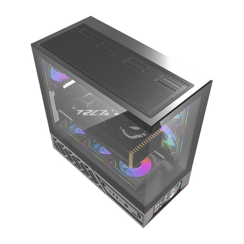 Carcasă pentru computer DarkFlash DS950V cu afișaj (negru) + 6 ventilatoare [7]