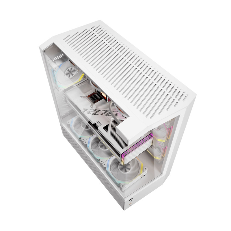 Carcasă pentru computer Darkflash DY460 (alb) + 4 ventilatoare ARGB [8]