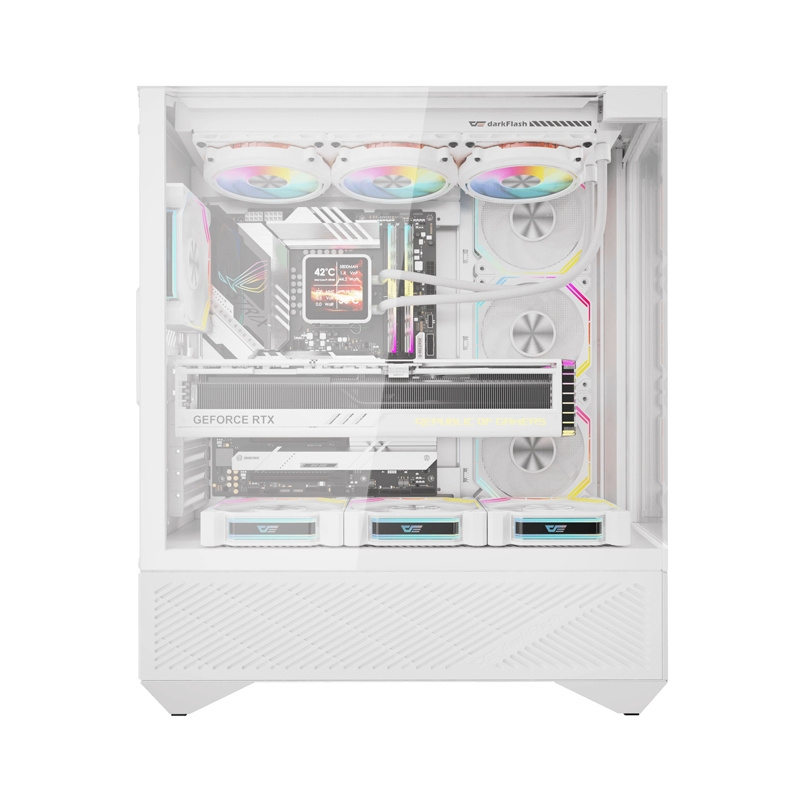 Carcasă pentru computer Darkflash DY460 (alb) + 4 ventilatoare ARGB [2]