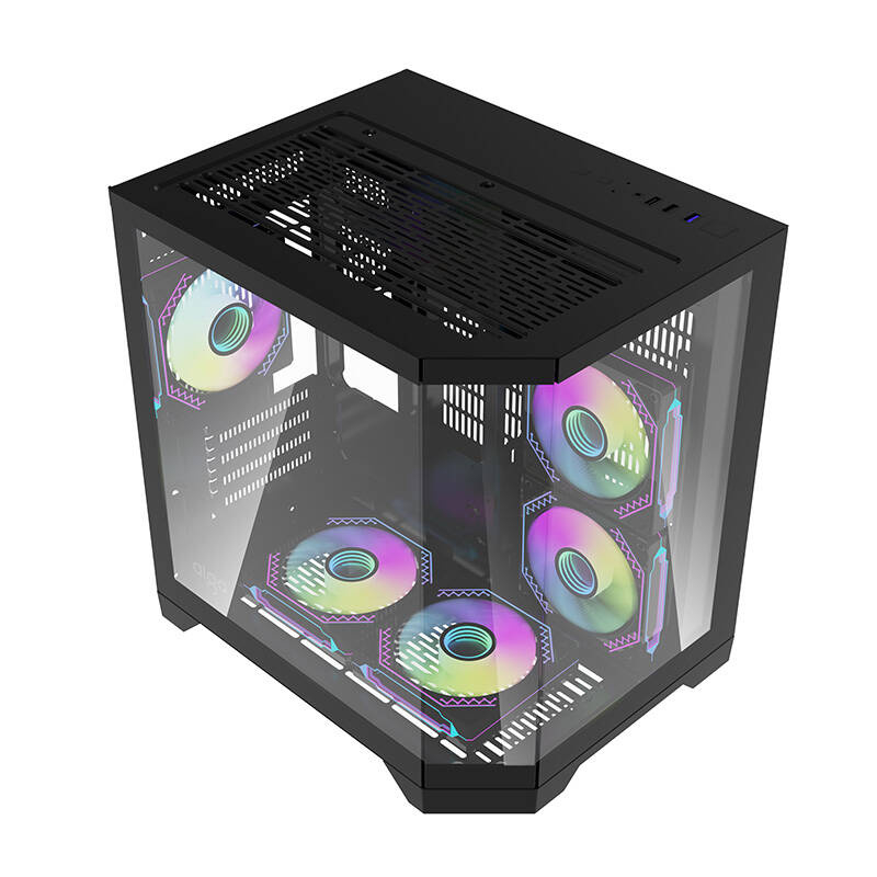 Darflash FT350 carcasă pentru calculator + 5 ventilatoare aRGB (negru) [9]