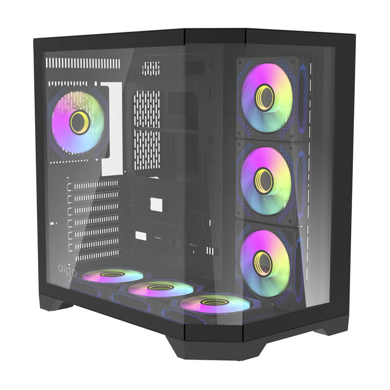Darflash FT418 PRO carcasă pentru calculator + 7 ventilatoare aRGB (negru) [10]