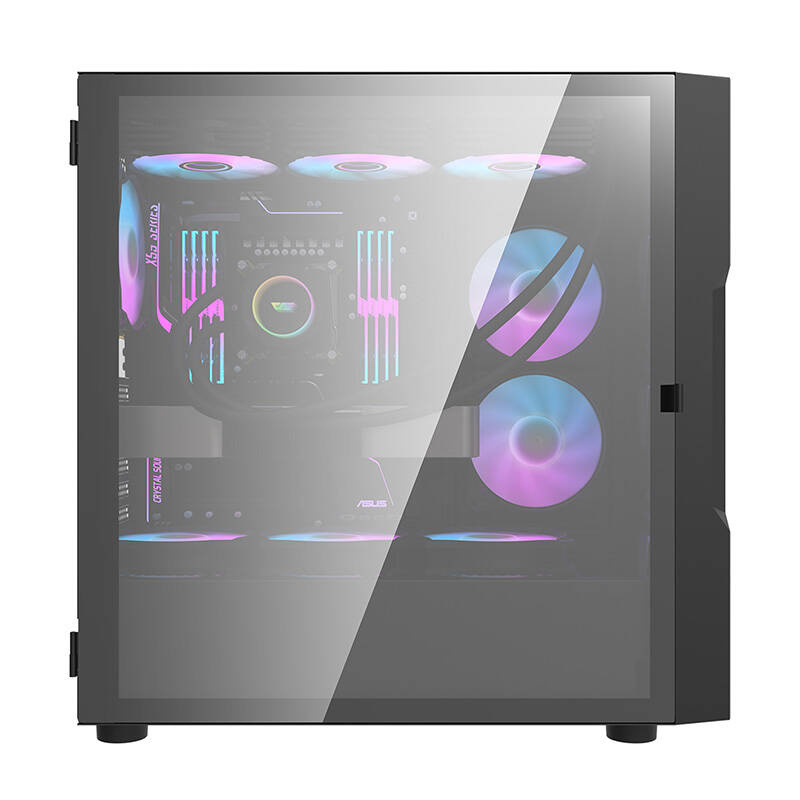 Darkflash DK431 carcasă de calculator din sticlă (negru) + 4 ventilatoare RGB [2]