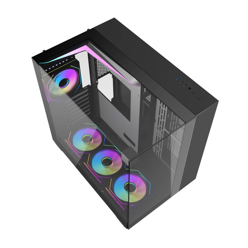 Darkflash TH285 carcasă calculator 4 ventilatoare (negru) [6]