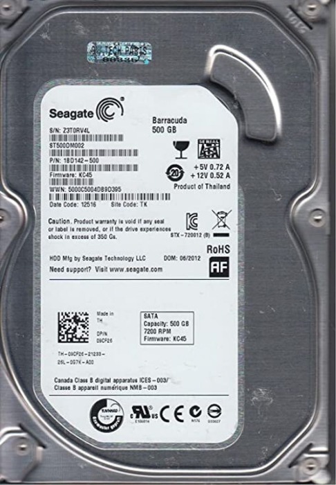 HDD Seagate Barracuda 500GB, 7200rpm, 16MB cache, SATA III [1]