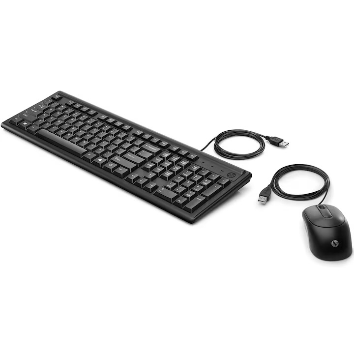 Kit Tastatura + Mouse HP Wired 160, USB, Negru [1]