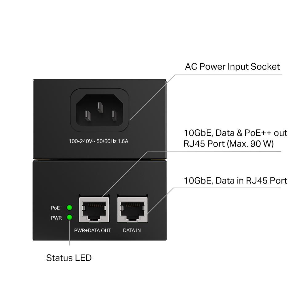 TP-LINK POE+ INJECTOR 10Gbps POE380S [3]