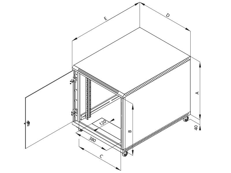 TRITON RACK PODEA 19" 12U 600X1000 GRI [2]