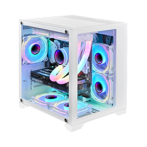 PC, Componente & Software - Carcasa 1STPLAYER Gaming MV5 WHITE