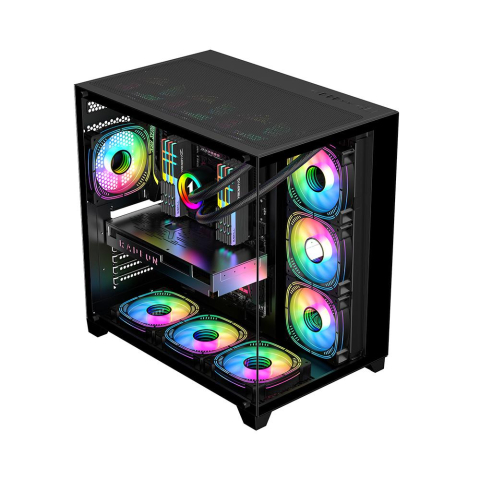 PC, Componente & Software - Carcasa 1STPLAYER Gaming MV8 BLACK