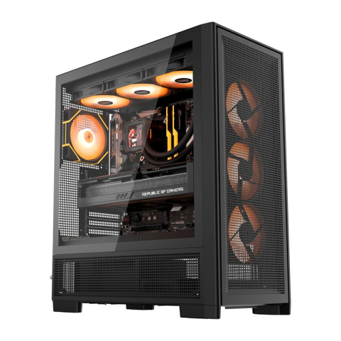 Carcase - Carcasă pentru computer DarkFlash AIRNOVA (negru) + 3 ventilatoare