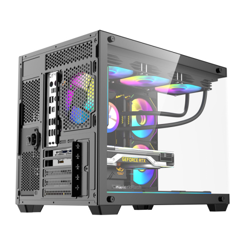 Carcasă pentru computer DarkFlash B275 PRO (negru) + 6 ventilatoare [2]