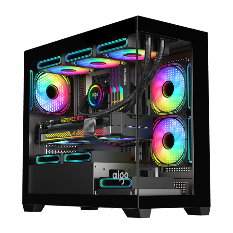 Carcasă pentru computer Darkflash C218M + 6 ventilatoare ARGB (negre) [7]