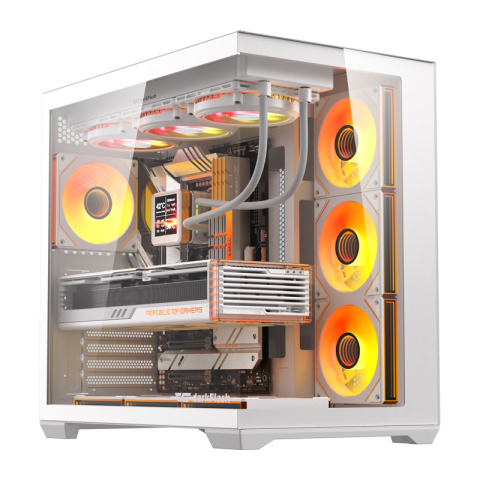 Carcase - Carcasă pentru computer DarkFlash C280 (albă) + 7 ventilatoare