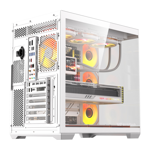 Carcasă pentru computer DarkFlash C280 (albă) + 7 ventilatoare [2]