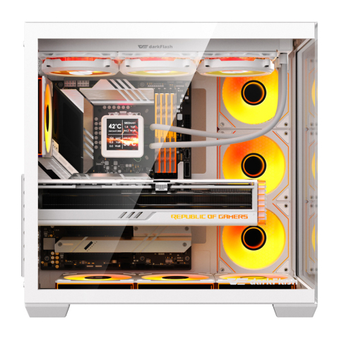 Carcasă pentru computer DarkFlash C280 (albă) + 7 ventilatoare [3]