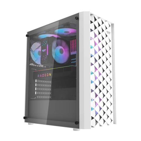 Carcasă pentru computer Darkflash DK351 (alb) + 4 ventilatoare RGB [1]