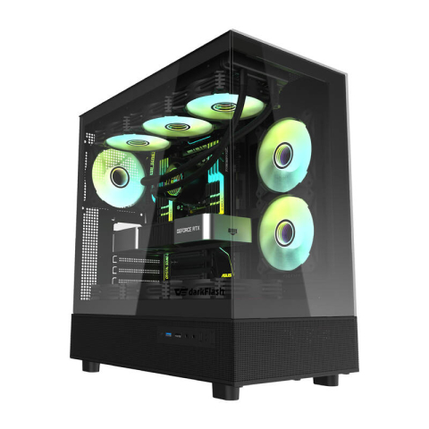 Carcase - Carcasă pentru computer Darkflash DPX90 (negru) + 3 ventilatoare