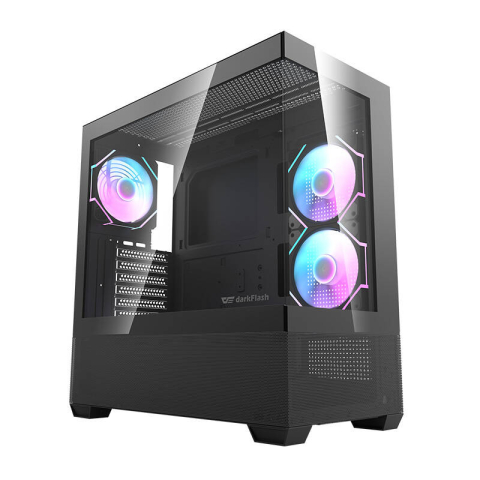 Carcase - Carcasă pentru computer Darkflash DS900 AIR (negru) + 6 ventilatoare ARGB