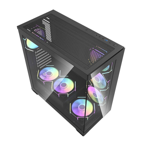 Carcasă pentru computer Darkflash DS900 (negru) + 7 ventilatoare ARGB [7]